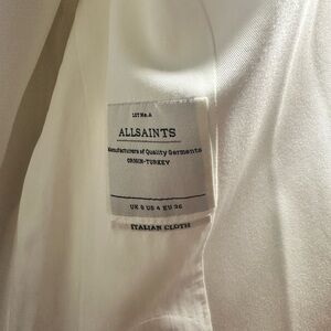 All Saints Ivory Satin Top with Soft Sheen